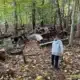 Boy on hiking trail