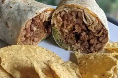 Vegan Burrito with Angel's Famous Chips