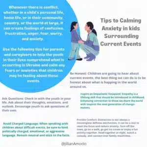 Calming anxiety in kids infograph