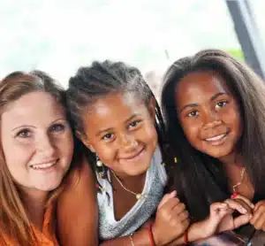 Mom with foster daughters