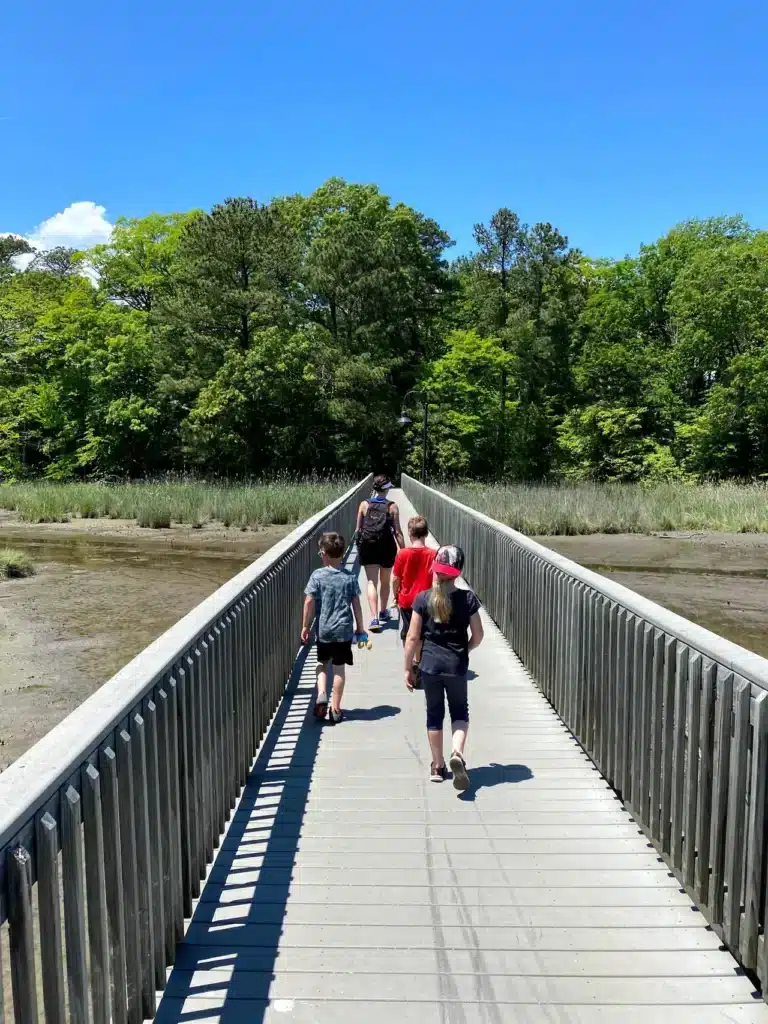 Family walking outside