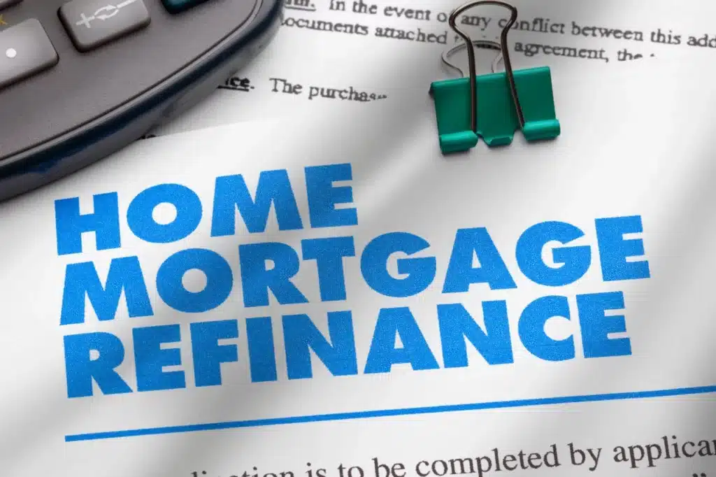 Paper that reads Home Mortgage Refinance