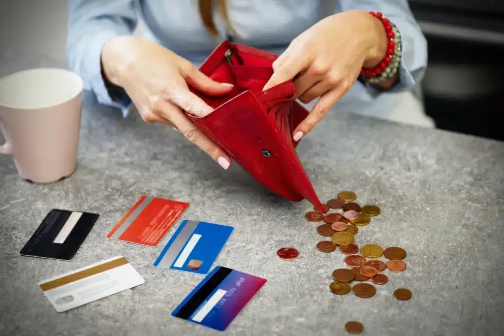 Person managing their wallet