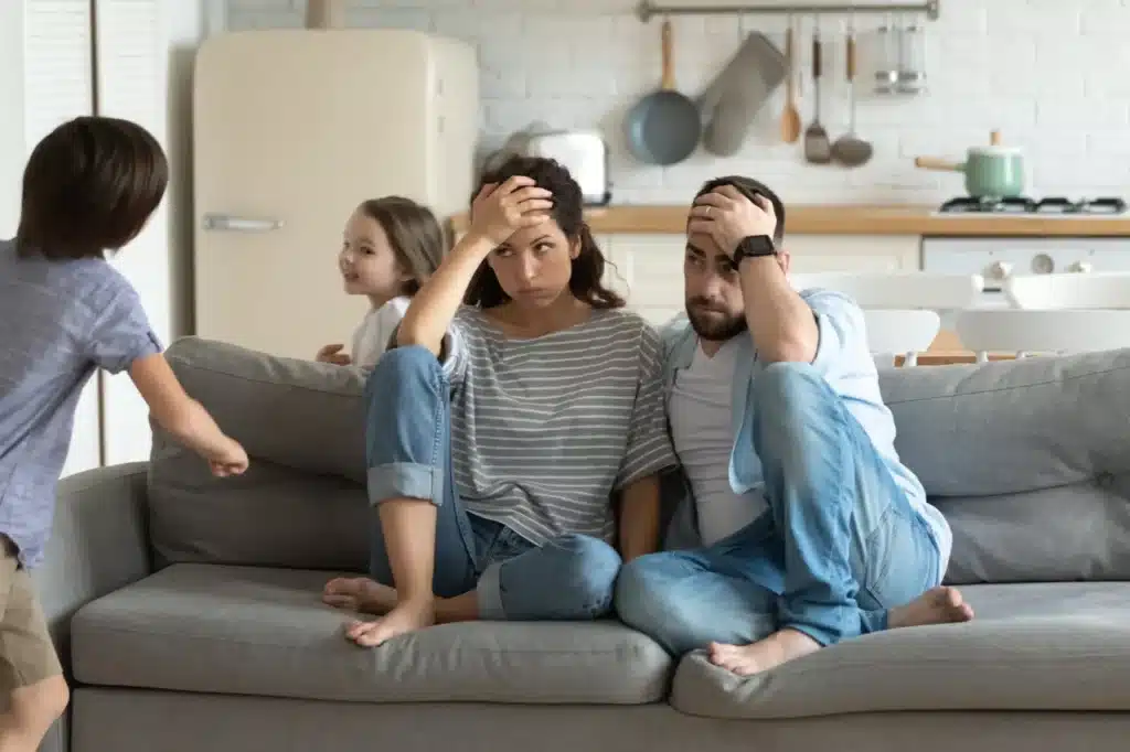 Husband and wife feed up with wild kids