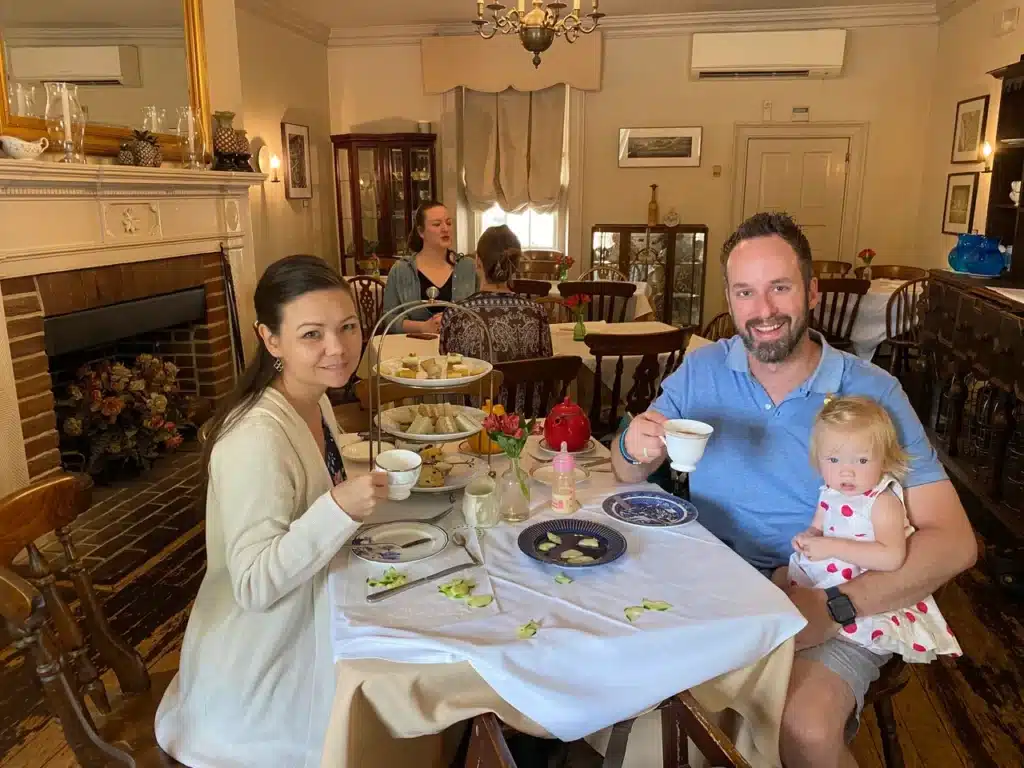 The Bolinsky's Enjoying Tea Time at Historic Reynolds Tavern