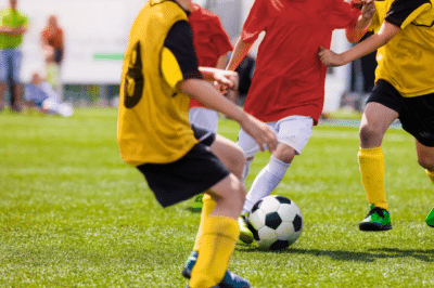 Kids playing soccer