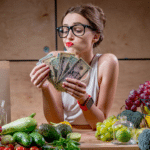 Woman counting money