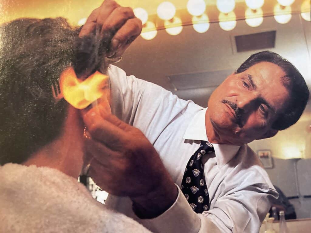 barber cutting hair