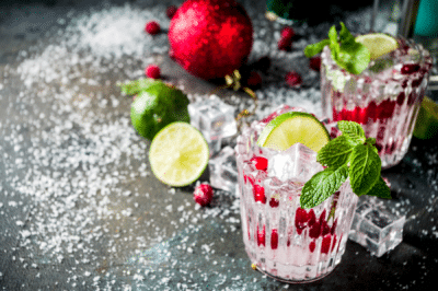 Christmas Holiday Cranberry Mint Mocktail