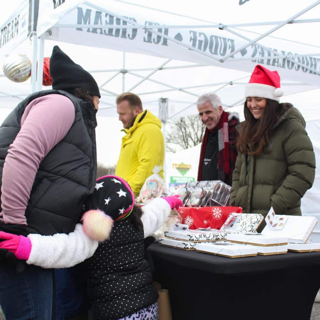 Purchasing at an outdoor vendor