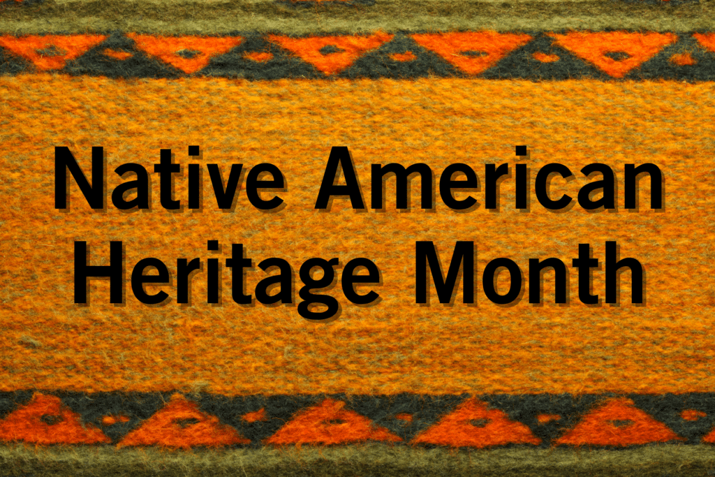 Native American Heritage Month on traditional designed fabric