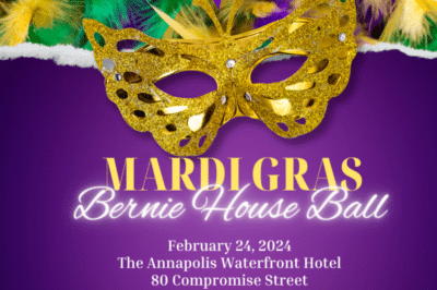 The Bernie House Mardi Gras Ball flyer