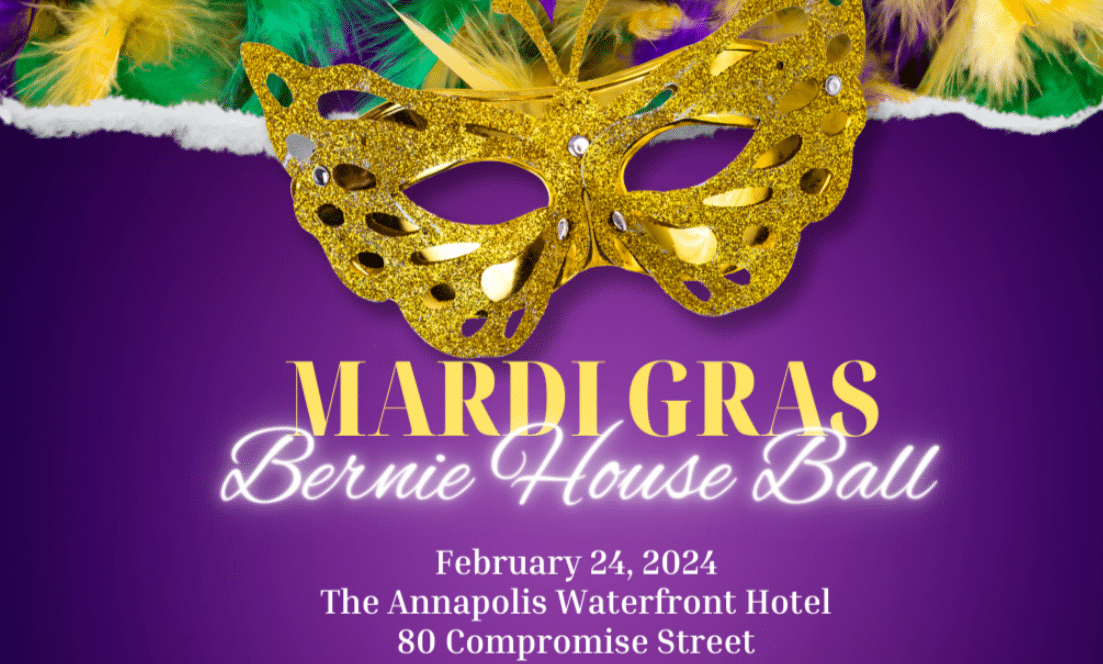 The Bernie House Mardi Gras Ball flyer