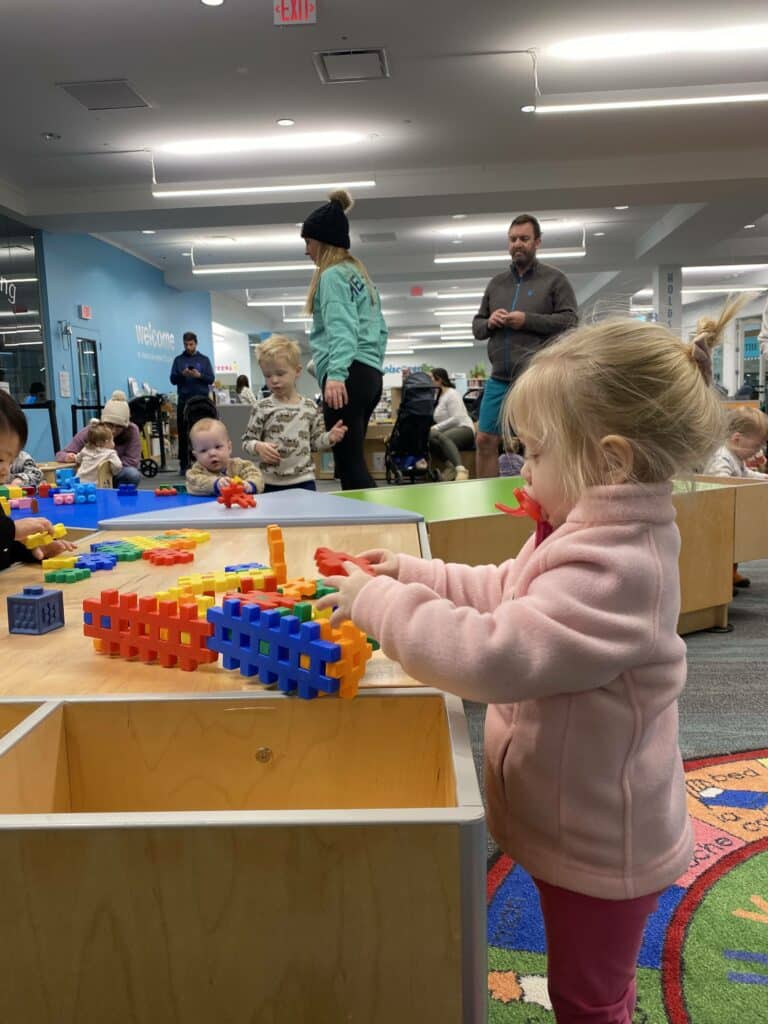 kid playing at mall