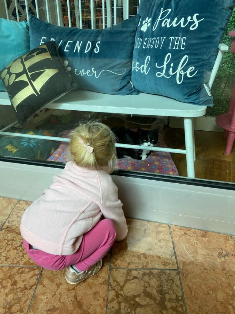 kid playing at mall