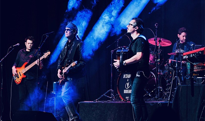 Bodeans on stage performing