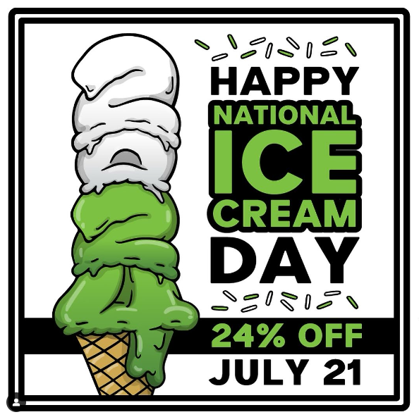 Flyer for National Ice Cream Day at Always Ice Cream Company