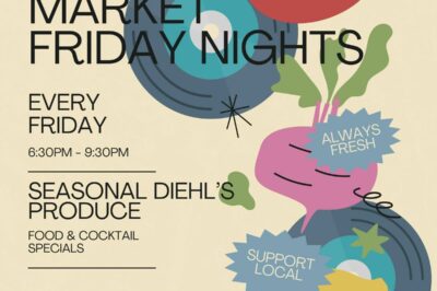 A flyer for DJ & Diehl's Market at Garten every Friday night this summer.