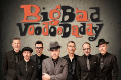 A photo of the Big Bad Voodoo Daddy band members.