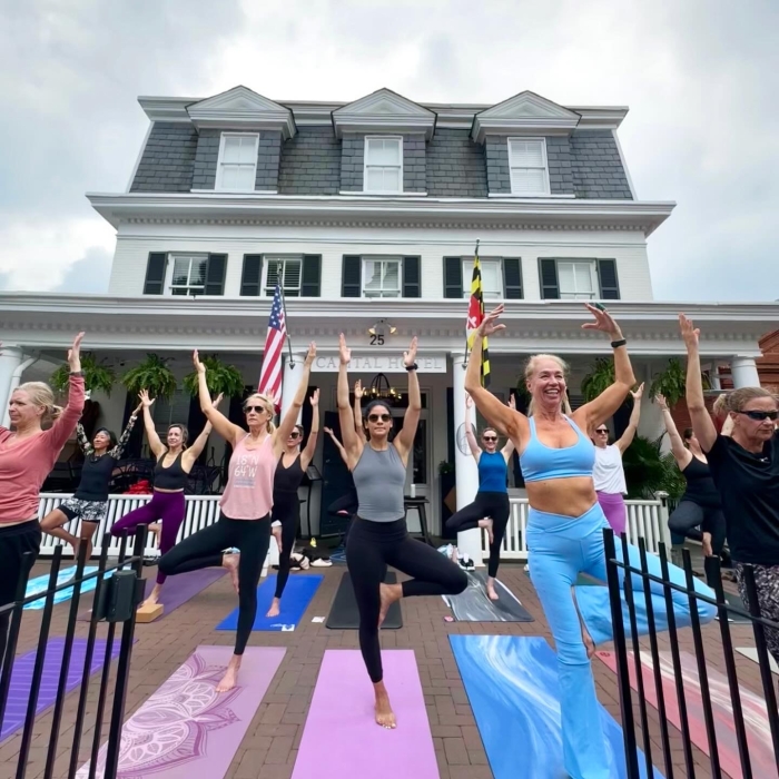 Yoga on the Parley Room Patio