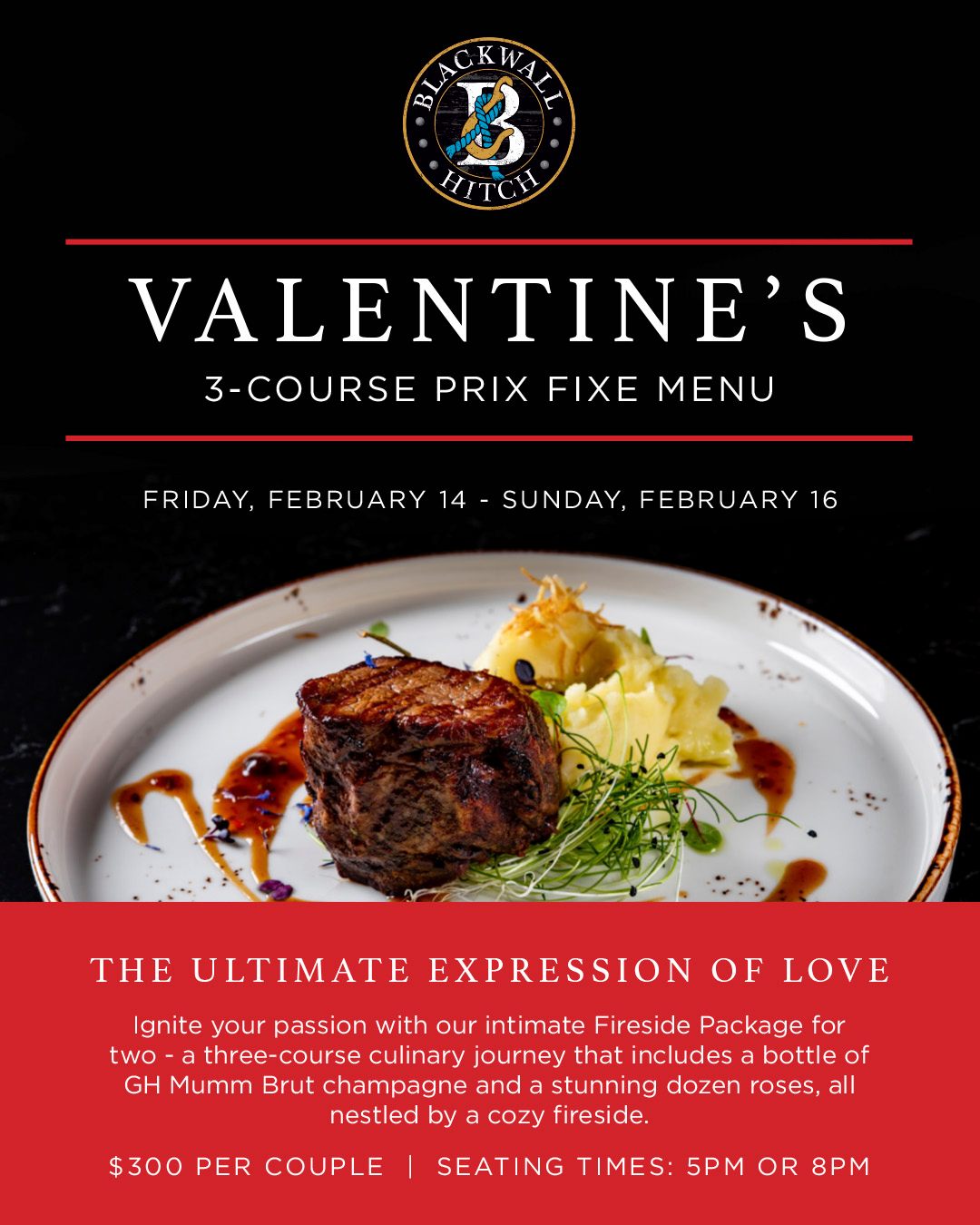 Valentine's 3-Course Prix Fixe Menu