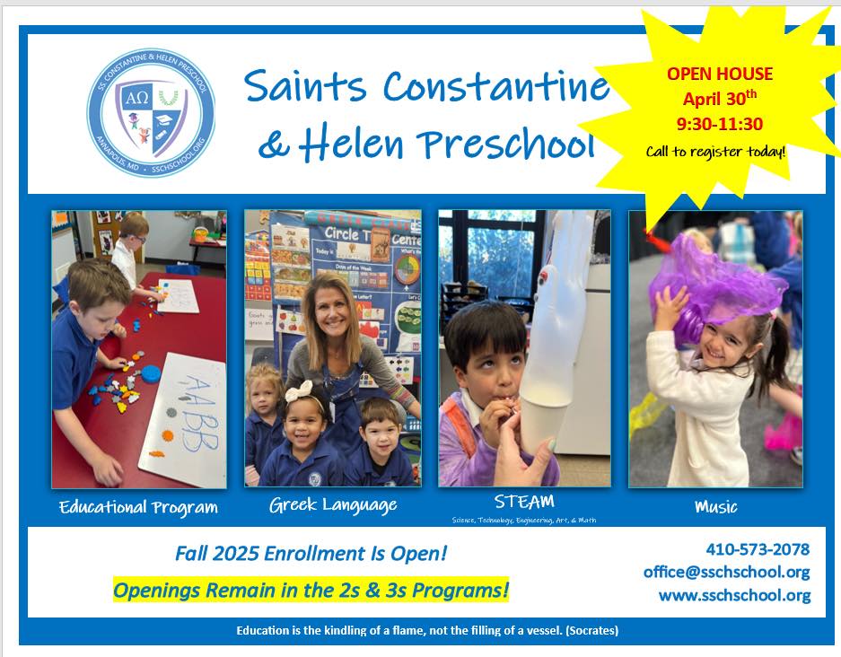 Saints Constantine & Helen Preschool Open House
