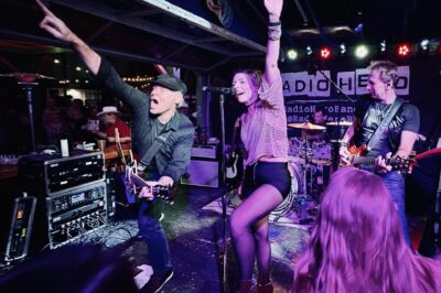 rock band performing on stage