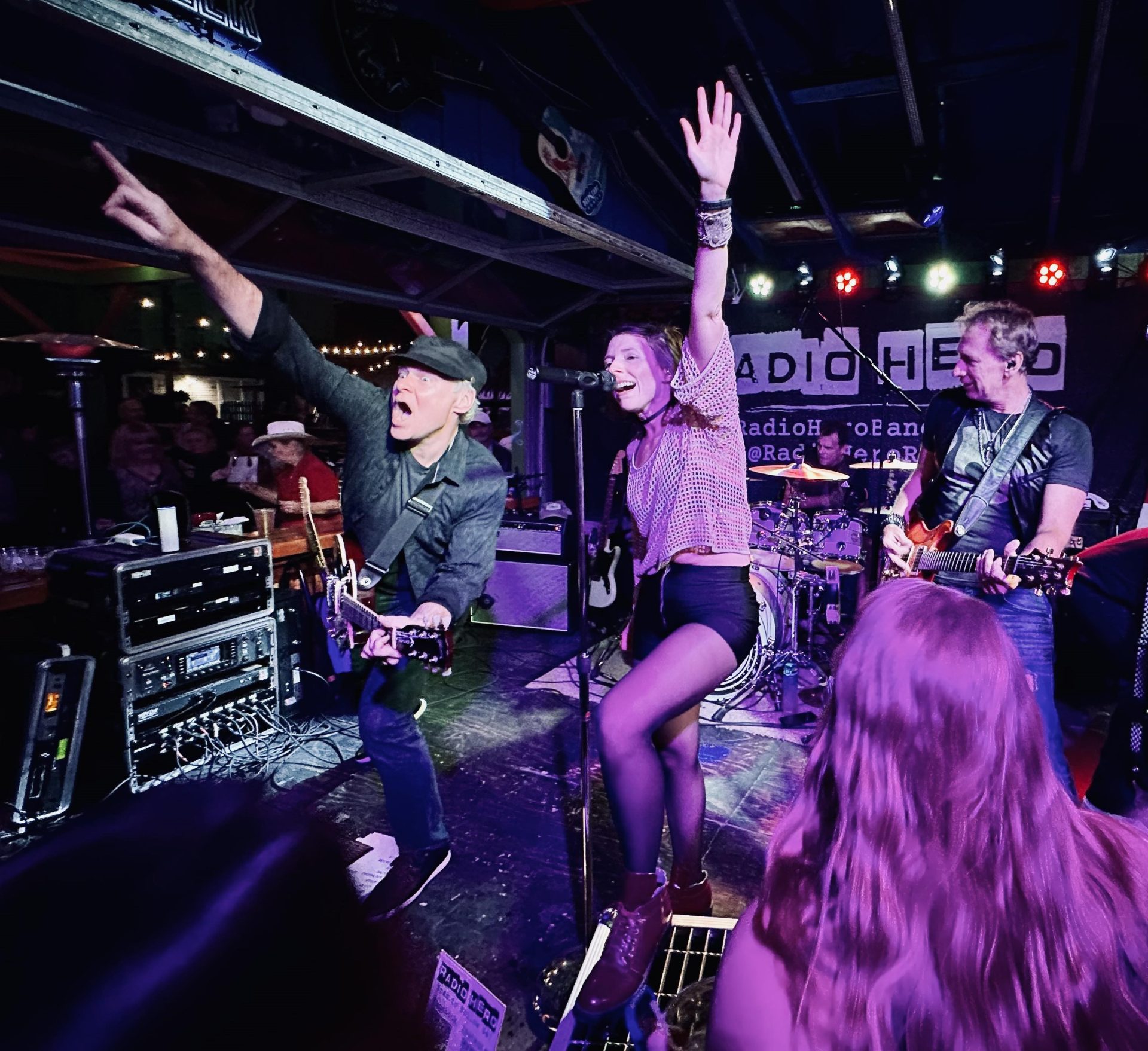 rock band performing on stage