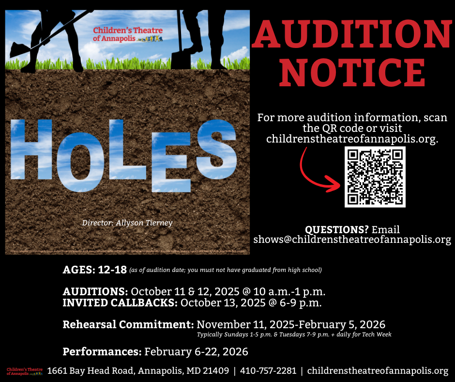 Audition Notice: HOLES at Children's Theatre of Annapolis