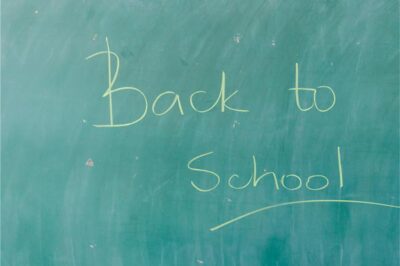 Chalkboard with text that says, "Back to School"