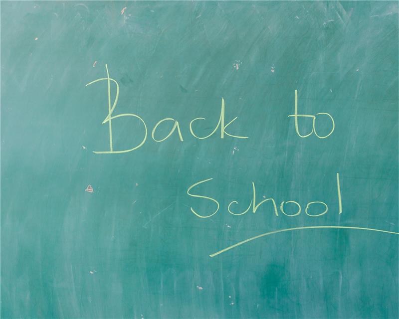 Chalkboard with text that says, "Back to School"