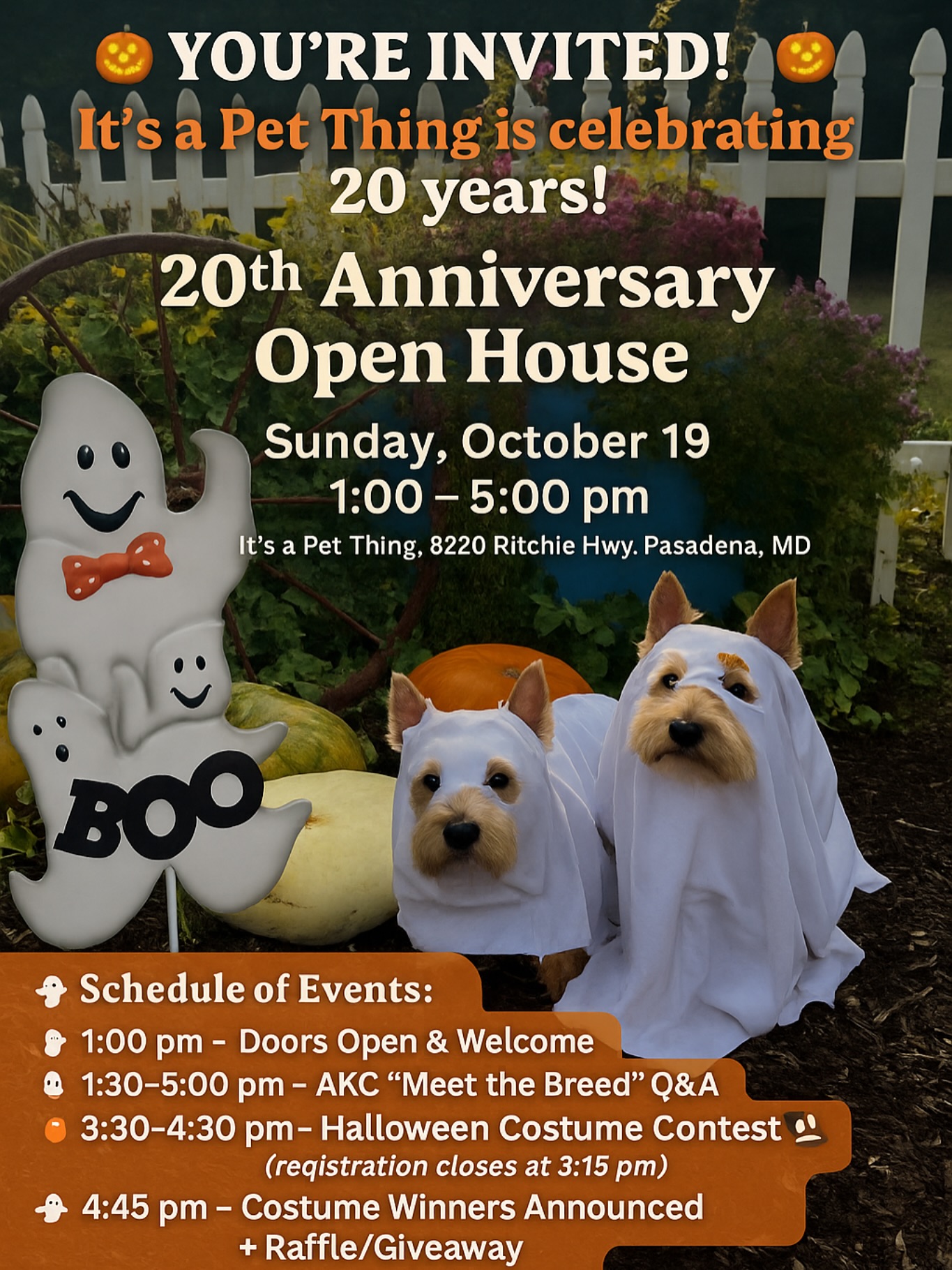 It's a Pet thing open house flyer