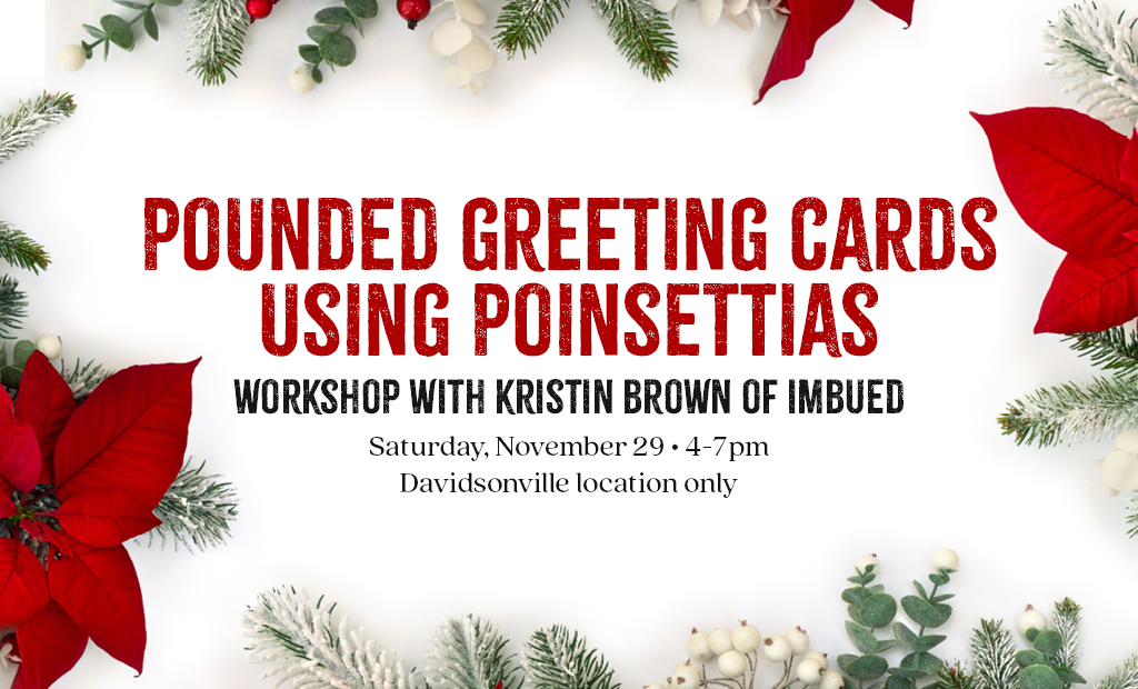 Flower-Pounded Greeting Cards Using Poinsettias