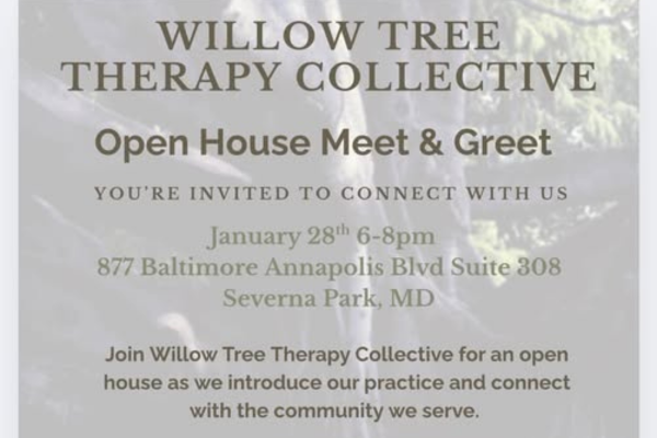 Willow Tree Therapy Open House announcement