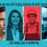 white collar and blue collar workers and split on AI vs human workers