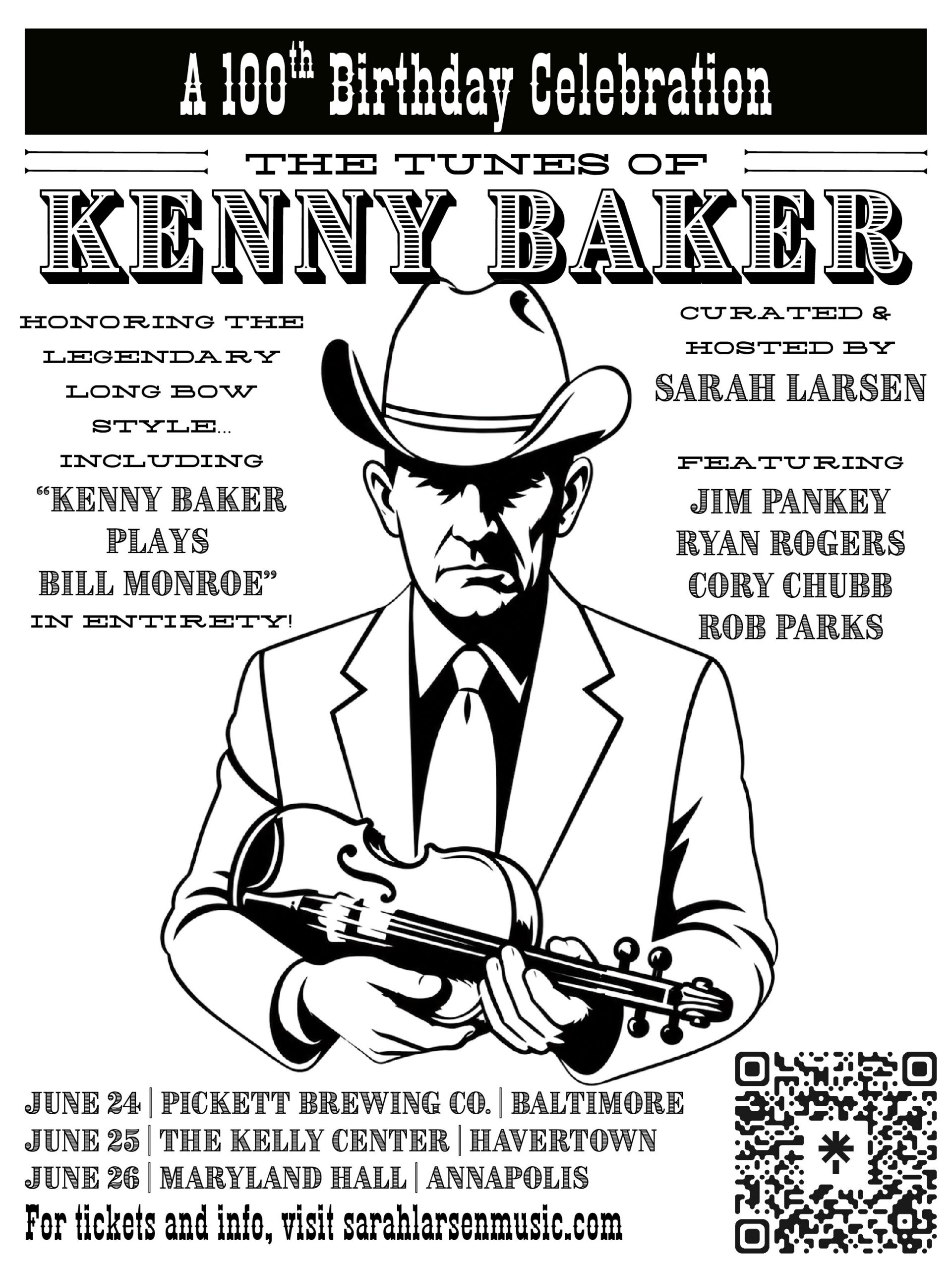 Kenny Baker: A 100th Birthday Celebration w/ Fiddler Sarah Larsen
