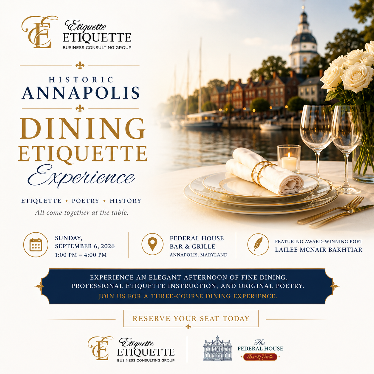 Historic Annapolis Dining Etiquette Experience
