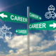 Career sign post with icons