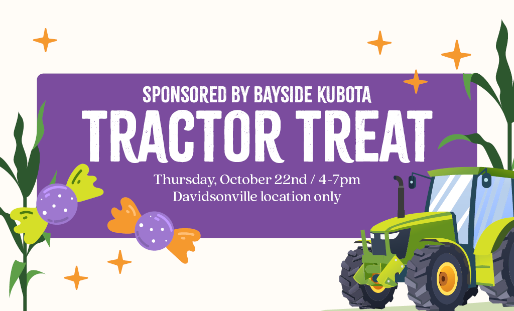 Tractor Treat at Homestead Gardens in Davidsonville, Thursday, October 22, 2026, 4–7 p.m.